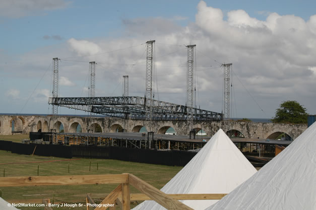The Aqueduct Venue Under Construction - Saturday, January 20th - 10th Anniversary - Air Jamaica Jazz & Blues Festival 2007 - The Art of Music - Tuesday, January 23 - Saturday, January 27, 2007, The Aqueduct on Rose Hall, Montego Bay, Jamaica - Negril Travel Guide, Negril Jamaica WI - http://www.negriltravelguide.com - info@negriltravelguide.com...!