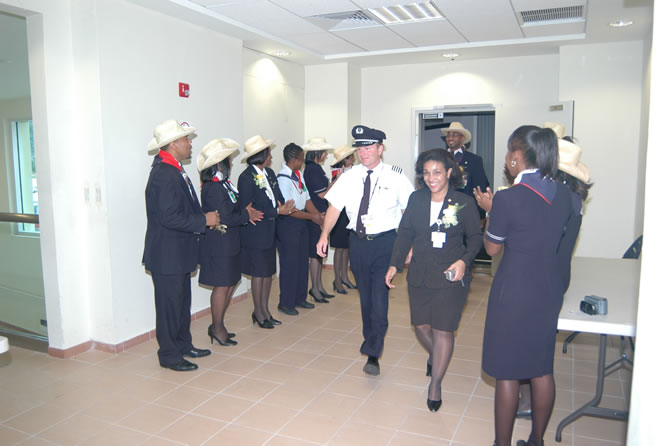 Inaugural Flight - American Airlines - Two New International Routes - Service Between Montego Bay, Jamaica & Dallas/Fort Worth, Texas - Gate 12 - Sangster International Airport, Montego Bay, St. James, Jamaica W.I. - February 3, 2006 - Negril Travel Guide, Negril Jamaica WI - http://www.negriltravelguide.com - info@negriltravelguide.com...!