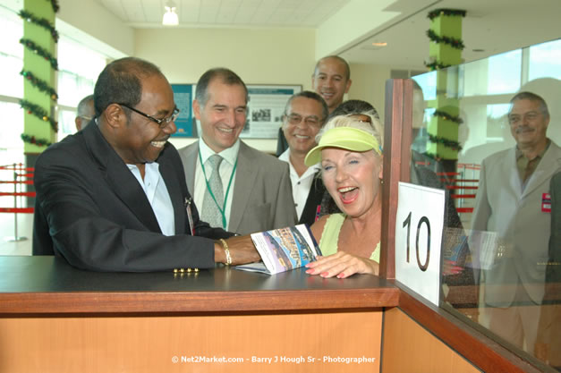 Minister of Tourism, Hon. Edmund Bartlett - Director of Tourism, Basil Smith, and Mayor of Montego Bay, Councilor Charles Sinclair Launch of Winter Tourism Season at Sangster International Airport, Saturday, December 15, 2007 - Sangster International Airport - MBJ Airports Limited, Montego Bay, Jamaica W.I. - Photographs by Net2Market.com - Barry J. Hough Sr, Photographer - Negril Travel Guide, Negril Jamaica WI - http://www.negriltravelguide.com - info@negriltravelguide.com...!