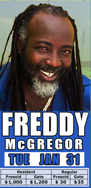 Freddy McGregor Live in Concert @ One Love Concert Series Tuesday, January 31, 2012 at The Jungle - Negril Travel Guide.com