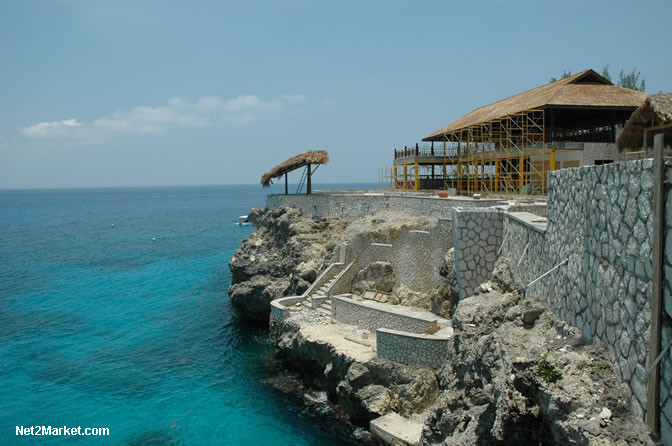 World Famous Rick's Cafe - Negril's West End Cliffs - Rebuilding After Ivan - Negril Travel Guide, Negril Jamaica WI - http://www.negriltravelguide.com - info@negriltravelguide.com...!
