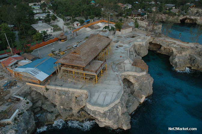 World Famous Rick's Cafe - Negril's West End Cliffs - Rebuilding After Ivan - Negril Travel Guide, Negril Jamaica WI - http://www.negriltravelguide.com - info@negriltravelguide.com...!