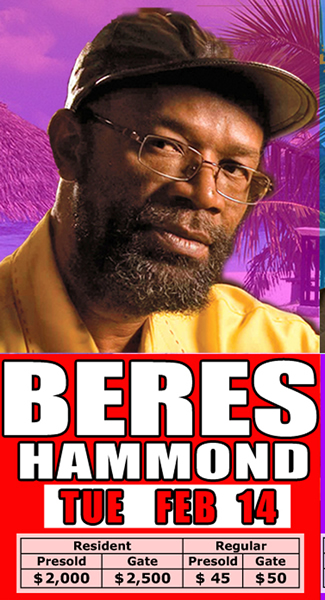 Beres Hammond Live in Concert @ One Love Concert Series Tuesday, February 14, 2012 at The Jungle - Negril Travel Guide.com