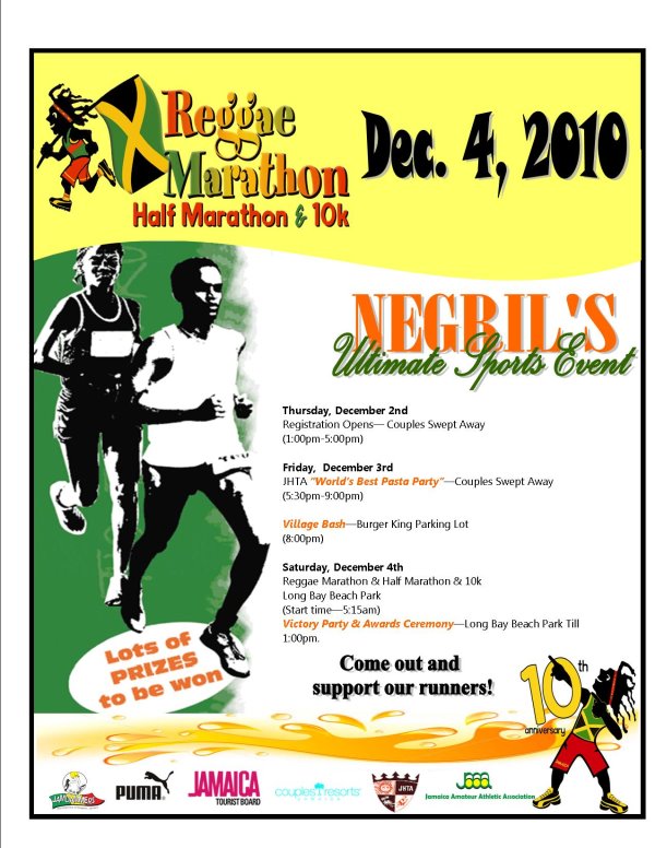 Reggae Marathon 2010 final event flyer