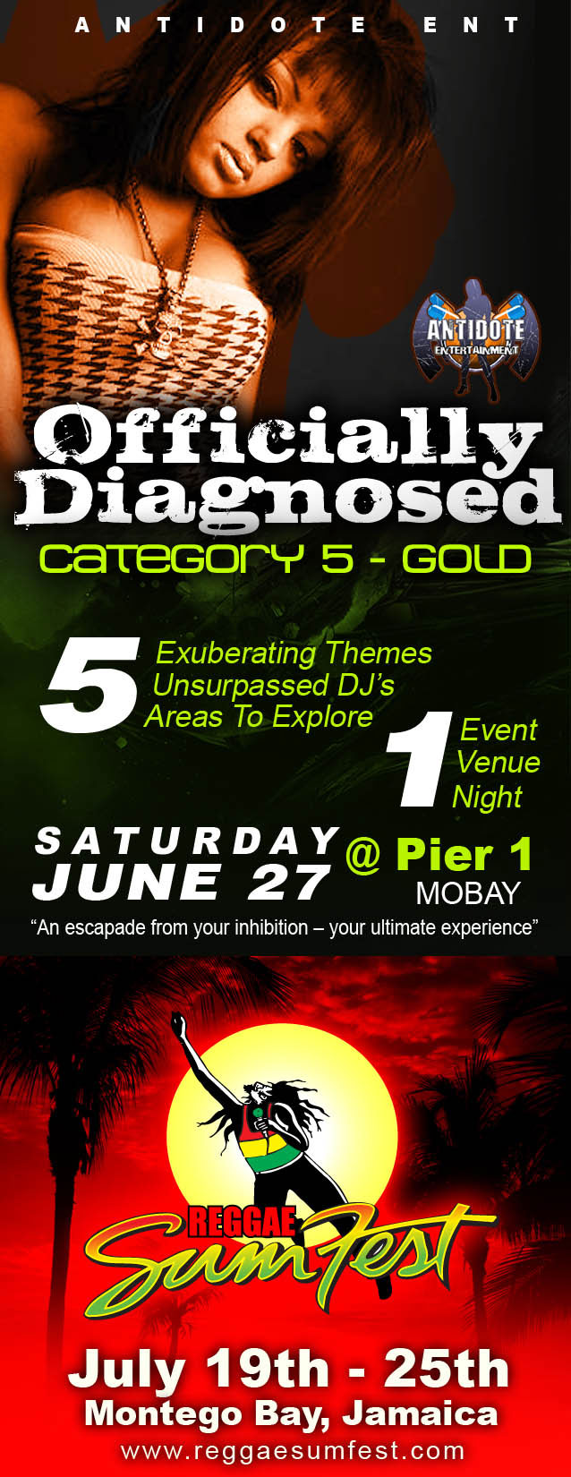 Officially Diagnosed — Reggae Sumfest 2009 recommended-event flyer