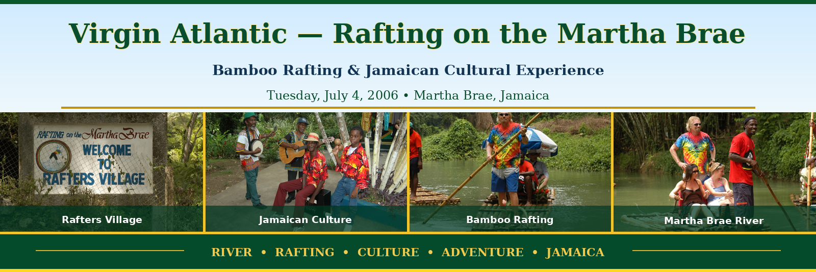 Rafting on the Martha Brae header